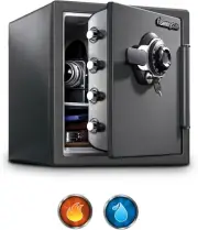 Medium Gray Fireproof Safe and Waterproof Safe Box with Dial Combination, Home S