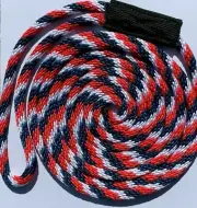 Solid Braid Nylon Dock Line 3/8" x 15' - Floats! Made in USA / RED WHITE BLUE !
