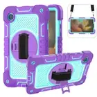 Silicone Rugged Case w/ Rotable Stand For Samsung Galaxy Tab S9+ S9 S8 A9+ A9 A8