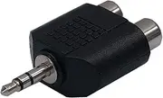2 RCA Female Socket to 3.5mm Male Mini Jack Plug Stereo Audio Sound Adapter