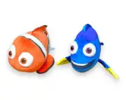 Disney Finding Nemo/Dory Large Plush Soft Toys Bundle - Nemo 6", Dory 6.5" PIXAR
