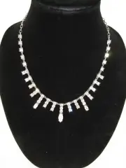 Banana Republic Rhinestone Necklace Silver Princess Bib Choker Statement NWT
