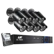 1080P HD CCTV 8 Channel Security Camera Indoor Outdoor Home Surveillance Monitor