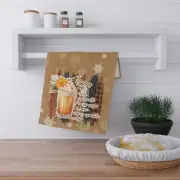 Christmas Tea Towel (cotton, poly), "Egg Nog" Recipe