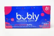 Bubly Blueberry Pomegranate Sparkling Water, 12 oz (8 Pack)