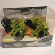 Razor Jetts DLX Heel Wheels Roller Shoe Skates For Kids Girls Boy Light Up Green