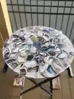 Natural agate coffee table top, agate stone round table top, handmade table deco
