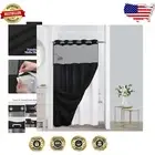 Heavyweight Waterproof Shower Curtain with Sheer Window - Modern Luxury Black