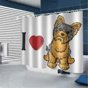 My Favorite Poodle 3D Shower Curtain Waterproof Fabric Bathroom Decoration