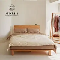在飛比找momo購物網優惠-【MORiii 森手木工】微風 標準雙人5尺紅橡木實木床架