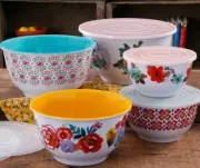 Pioneer Woman ~ Ten (10) Piece Nesting Bowl Set ~ Melamine ~ Country Garden