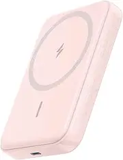 Anker for Magsafe Powerbank, 321 MagGo Battery (PowerCore Magnetic), 5,000mAh Magnetic Wireless Portable Charger, Compatible with iPhone 16/16 Plus/16 Pro/16 Pro Max, iPhone 15/14/13/12 Series(Pink)
