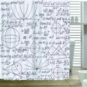 Mathematical Geometry 3D Shower Curtain Waterproof Fabric Bathroom Decoration