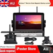 wireless Big Solar Paddel Magnetic Camera 7" Monitor DVR For Rear View Reversing