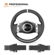 Black Suede Genuine Leather Steering Wheel Cover for Mini Cooper (with Bulges)