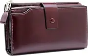 [SKUZA] Wallet,Card Bag,Women Purse Ladies Clutch Coin Card Holders Female Long Hasp Wallet Big Capacity Zipper Purses Women Leather Wallets (Black) (Color : Brown)