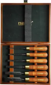 Narex Set of 6 Premium Bevel Edge Cabinet Chisels in Wooden Case