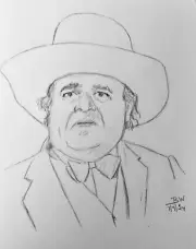 Sorrell booke PENCIL DRAWING 11x14 boss hogg ORIGINAL PORTRAIT SKETCH