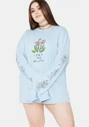 [NGOrder] Blue Plus Leaf Me Alone Graphic Tee