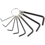 Draper Metric Hexagon Key Set 8 Piece Held On Key Ring Holder 33652