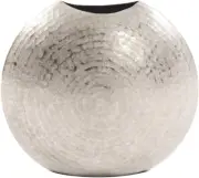 Howard Elliott Frosted Decorative Metal Vase for Centerpiece, Mettalic Silver Ac