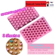 2x55 Mini Heart Silicone Mould Fondant Chocolate Jelly Ice Cube Valentine Mold