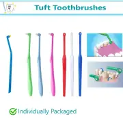 Dental Compact Tuft Toothbrush - Braces & Hard to Reach Areas, Assorted, 5/ Pk