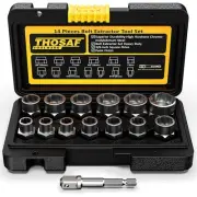 Impact Bolt & Nut Remover Set,14 Pieces Bolt Extractor Tool Set, 3/8" Drive I...