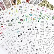 68 Sheets Nail Art Stickers Water Transfer Nail Sticker Nail Decals Nail Art Decoration Manicure Set for Salon Home Use