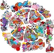 Tigeen 202 Pcs Random Assorted Styles Embroidered Patches Iron on Patches Bulk DIY Sew on Appliquéing Repair Colorful Decor for Clothing Decorative Hats, Bags, Backpacks, Clothes, Backpacks