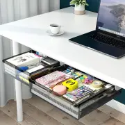 2 Pack under Desk Drawer Slide Out under Desk Storage Organizer Self-Adhesive