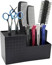 Flytreal Barber Scissor Shear Holder Box, Hair Salon Barber Supplies Acessories Tool Station Desk Organizer Case, Combs Clips Scissors Holder Storage for Stylist Groomers Hairdressers (H/L-Black)