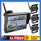 7" Digital Wireless Split Monitor BSD Truck 3x Backup Cameras Rear View Reverse
