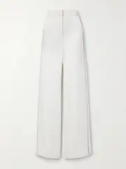 [Veronica Beard] Veronica Beard - Millicent Crystal-embellished Satin-crepe Straight-leg Pants - White - US2 US 2 White