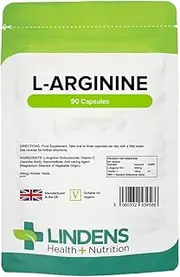 Lindens L-Arginine 500mg 90 Argi Capsules L Arginine Nitric Oxide