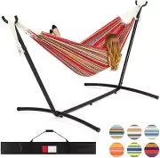 New Double Hammock With Space Saving Steel Stand Includes Carrying Case