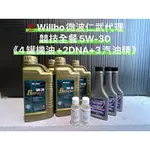 💯競技全餐《5W-30機油*4+DNA*2+汽油添加劑*3》WILLBO微波油品