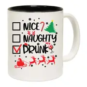 Nice Naughty Drunk Christmas Funny Mug Cup