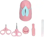 Baby Nail Kit 4 in 1 Cute Bunny Nail Care Set with Storage Case Nail Clippers Scissor Nail File Tweezers for Newborn Baby Essentials Cartoon Pink ABS Stainless Steel