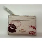 Coach Mini Skinny ID Case With Lip Print CZ954 NEW #800CA