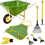 John Deere Deluxe Toolbox with Carry Handle and Two Locking Snaps (18 Pieces)
