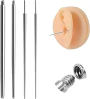 [BDSHUNBF] 4PCS Piercing Taper, Insertion Pin, Assistant Tool, Threadless Piercing, Screw On Pin, Body Piercing Stretching Kit for Nose Ear Lip Eyebrow 14G 16G 18G, 1