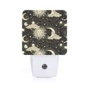 Moon and Sun Night LightPlug Into Wall for Boys Girls Bedroom Decorative Squa...