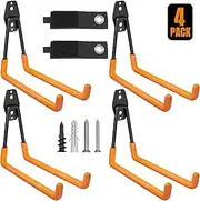Wallavant Garage Hooks Heavy Duty 6 Pack Wall Mount Storage Hangers with Extension Cord Holder Organizer for Power Tool Garden Tool Utility Ladder Hose and More