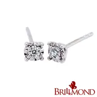 在飛比找Yahoo奇摩購物中心優惠-【BRILLMOND JEWELRY】鑽石耳環10分18K金