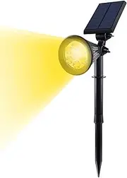 xinyee Solar Garden Spotlight with Motion Sensor Outdoor Waterproof 6 LEDs 2-in-1 Solar In-Ground Landscape Spotlights & LED Wall Lamps with Adjustable Angle PIR Sensing Landscape Path Light Decorativ