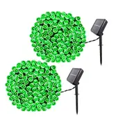 2PCS Solar Powered LED Icicle String Lights Christmas Decoration 8 Functions