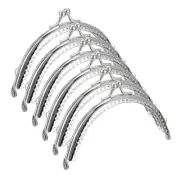 Metal Purse Frames, 4.1" 6Pcs Kiss Lock Clasp Frame for Coin Purse DIY, Silver