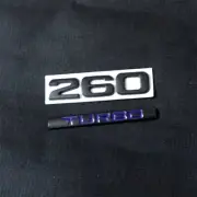 1 Set 260 TURBO Black Blue Metal Badge Decal Emblem Sticker Hatchback Edition 3D (for: Peugeot)