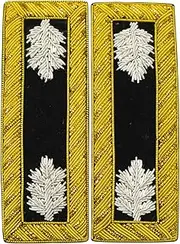 [UK EMPIRE GROUP] Civil War US Officer Shoulder Boards Lieutenant Colonel (Silver Oak Leaf) Staff Black – Gold Bullion Embroidered | ACW Rank Insignias